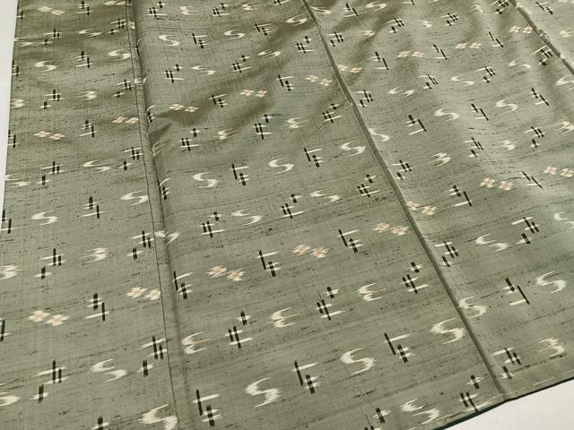 平和屋着物●本場琉球絣 紬 正絹 逸品 未使用 AABH6909ph