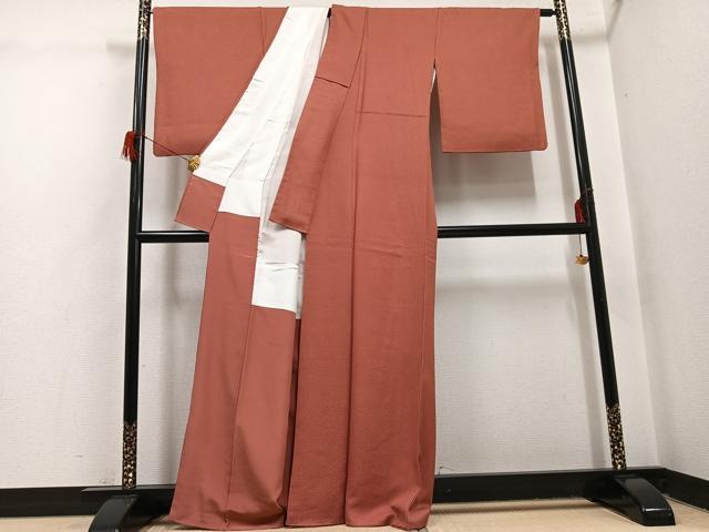 平和屋着物●本草木染作家 圓啓 江戸小紋 作家物 極小鮫小紋柄 正絹 逸品 AABH6916ph