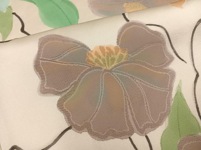 平和屋着物▼上質な小紋 地紋起こし 草花文 正絹 逸品 AABH6920ph