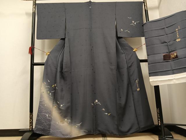 平和屋着物●十代目 歌舞伎役者 坂東三津五郎 訪問着 花布希 暈し染め 金彩 やまと金ラベル 反端付き 正絹 逸品 AABH6924ph