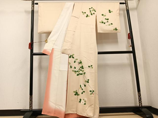 平和屋着物●本加賀友禅作家 松任いち 訪問着 枝椿 正絹 逸品 AABH6958ph