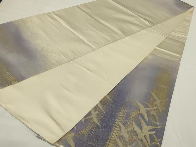 平和屋着物◎太鼓柄袋帯 群鶴 金銀彩 正絹 逸品 AABH6962ou