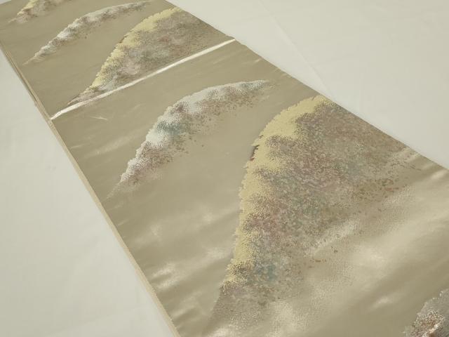 平和屋着物◎六通柄袋帯 遠山 紗摺箔 正絹 逸品 AABH6984ou