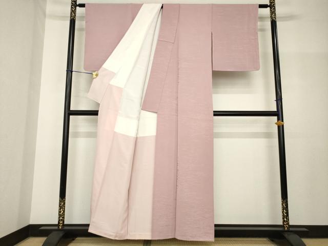 平和屋着物●上質な色無地 霞地紋 虹色 正絹 逸品 AABH7019ck