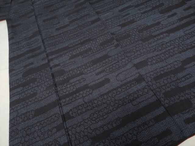 平和屋着物●結城紬 エ霞文 正絹 逸品 AABH7033ck