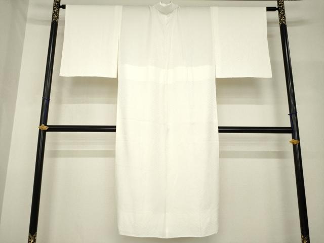 平和屋着物●長襦袢 無双仕立て 紗綾形地紋 白色 正絹 逸品 AABH7046ck