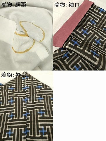 平和屋着物●本場大島紬 龍郷絣 秋名バラ アンサンブル 正絹 逸品 AABH7052ck