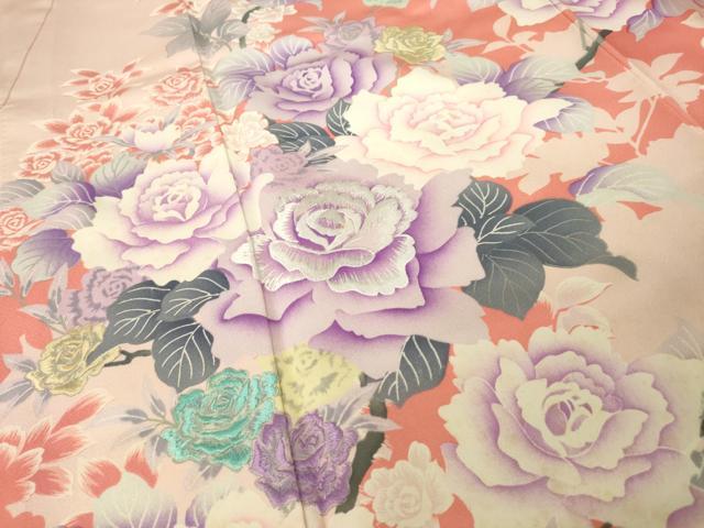 平和屋着物●豪華振袖 刺繍 枝花文 正絹 逸品 AABH7057ck