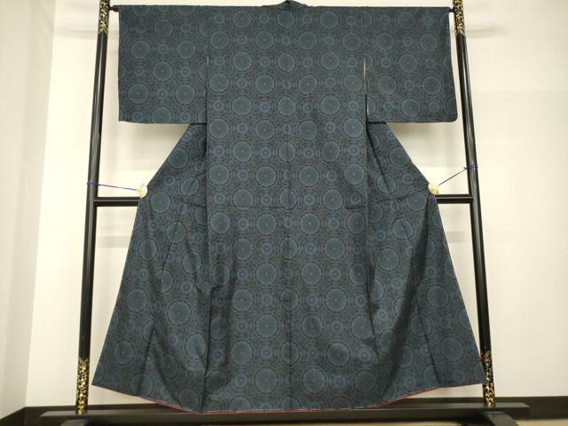 平和屋着物●本場大島紬 一元7マルキ 花丸尽くし 正絹 逸品 未使用 AABH7067ck