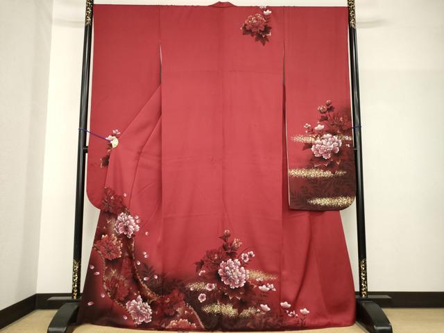 平和屋着物＊夏物　小紋　紗　紅梅織　草花文　金彩　AABD3354jd 平和屋着物＊夏物 小紋 紗 草花文 洗える着物 未使用 AABD8973jd