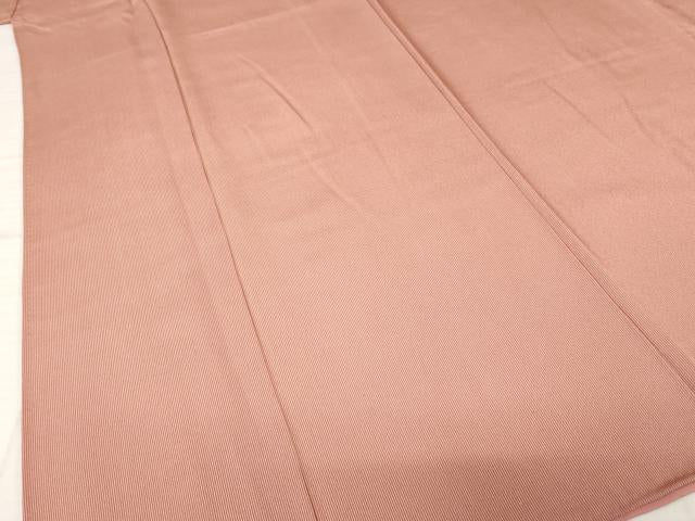 平和屋着物●江戸小紋 万筋 紅樺色×白色 正絹 逸品 AABH7079ck