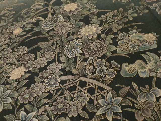 平和屋着物●訪問着 鴛鴦花籬文 金彩 正絹 逸品 AABH7082ck