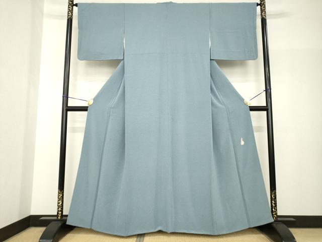 平和屋着物●階堂真助 色無地 藍鼠色 正絹 逸品 AABH7093ck