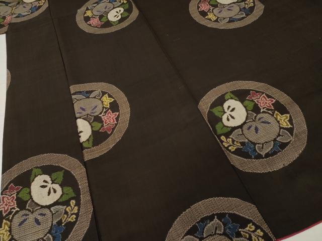 平和屋着物●アンティーク大島 本場大島紬 橘丸文 正絹 逸品 AABH7095ck