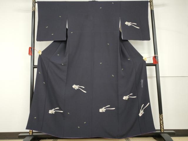 平和屋着物●世界的人形師 辻村寿三郎 ジュサブロー 訪問着 花兎 正絹 逸品 AABH7132cs