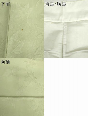 平和屋着物●上質な色無地 楓地紋 夏虫色 正絹 逸品 AABH7149cs