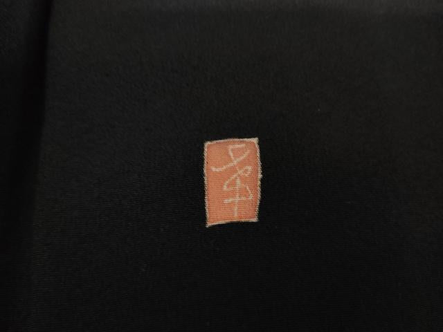 平和屋着物●本加賀友禅作家 白坂幸蔵 黒留袖 風景梅文 正絹 逸品 AABH7194cs