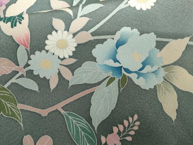 平和屋着物●訪問着 友禅 枝花文 暈し染め 正絹 逸品 未使用 AABH7203cs