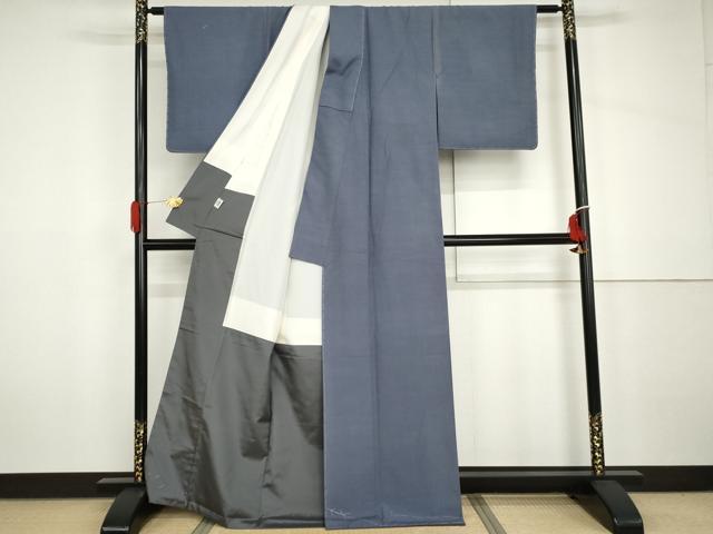 平和屋着物●結城紬 色無地 紅掛空色 証紙付き 正絹 逸品 未使用 AABH7206cs