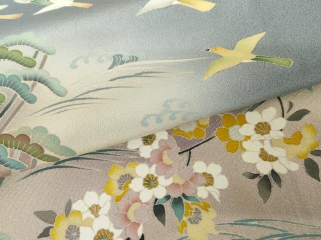 平和屋着物●京加賀友禅 松本健一 色留袖 飛鳥梅松文 暈し染め 反端付き 正絹 逸品 AABH7212cs
