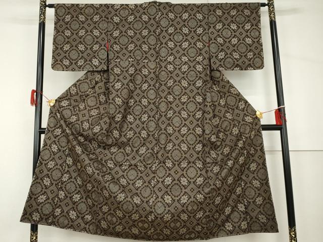 平和屋着物●本場大島紬 龍郷絣 花菱文 正絹 逸品 未使用 AABH7222cs