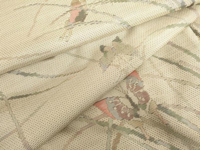 平和屋着物●本場大島紬 白大島 一元7マルキ 総絣 舞蝶文 正絹 逸品 未使用 AABH7224cs