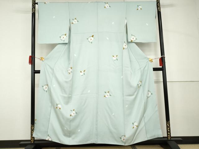 平和屋着物●上質な小紋 絞り 草花丸文 金彩 正絹 逸品 AABH7231cs