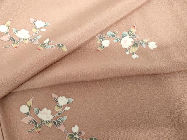 平和屋着物●上質な小紋 友禅 枝花文 正絹 逸品 未使用 AABH7238cs