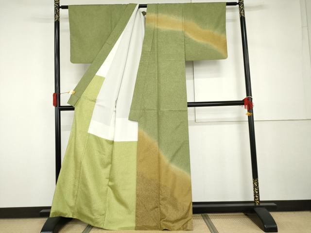 平和屋着物●本場大島紬 染大島 訪問着 霞文 正絹 逸品 AABH7242cs