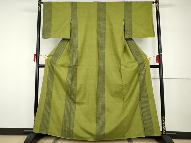 平和屋着物●薩摩結城 間道 正絹 逸品 AABH7255cs