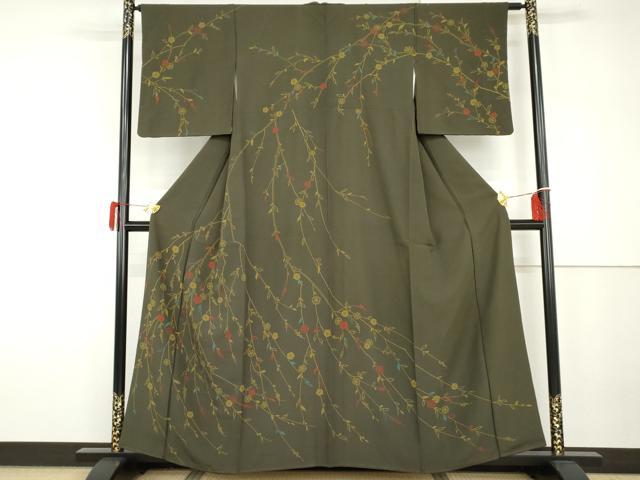 平和屋着物●訪問着 枝垂れ花文 正絹 逸品 AABH7256cs