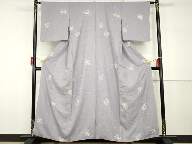 平和屋着物●上質な小紋 桜丸文 金銀彩 正絹 逸品 AABH7259cs