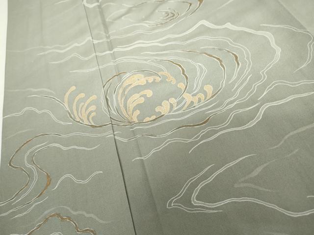 平和屋着物●訪問着 竹屋町刺繍 流水文 暈し染め 金糸 金彩 正絹 逸品 AABH7261cs