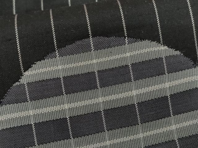 平和屋着物●京の名門 じゅらく謹製 訪問着 紬地 漢方草木染 丸文 黒地 正絹 逸品 AABH7273cs