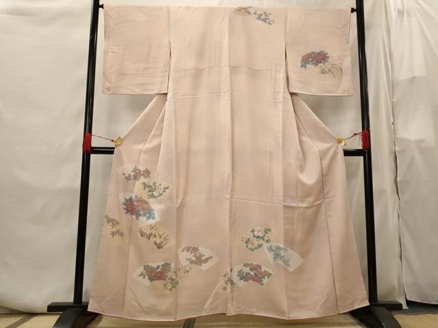 平和屋着物■訪問着 刺繍 地紙花文 暈し染め 正絹 逸品 AABH7282st