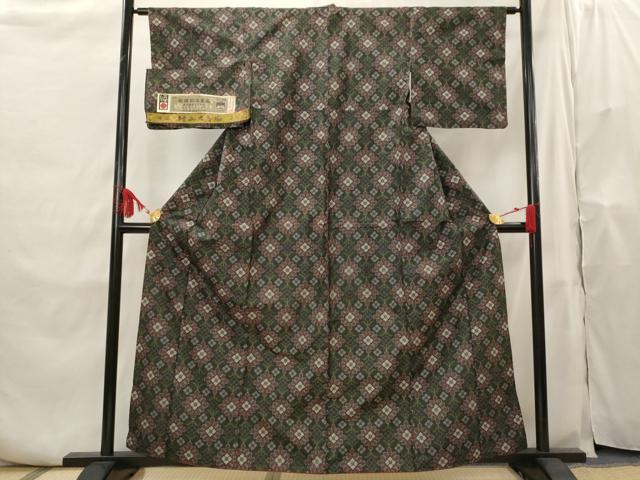 平和屋着物■本場村山大島紬 花尽し 証紙付き 正絹 逸品 AABH7295st