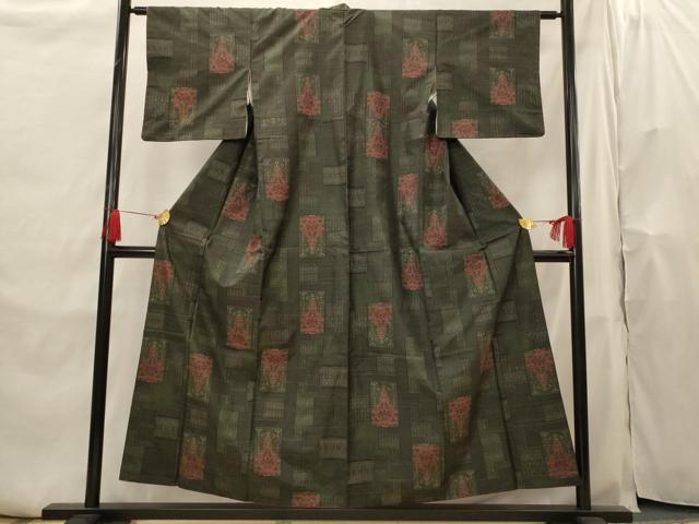 平和屋着物■本場大島紬 7マルキ 飾花文 正絹 逸品 AABH7309st