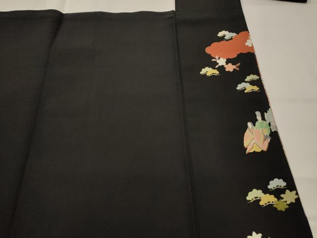 平和屋着物■豪華黒留袖 人物風景文 金彩 正絹 逸品 AABH7319st