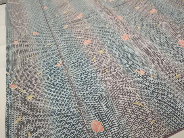 平和屋着物■小紋 舞花文 暈し染め 洗える着物 AABH7349st