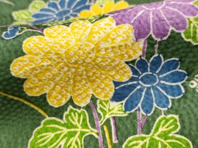 平和屋着物■上質な小紋 草花文 正絹 逸品 AABH7356st