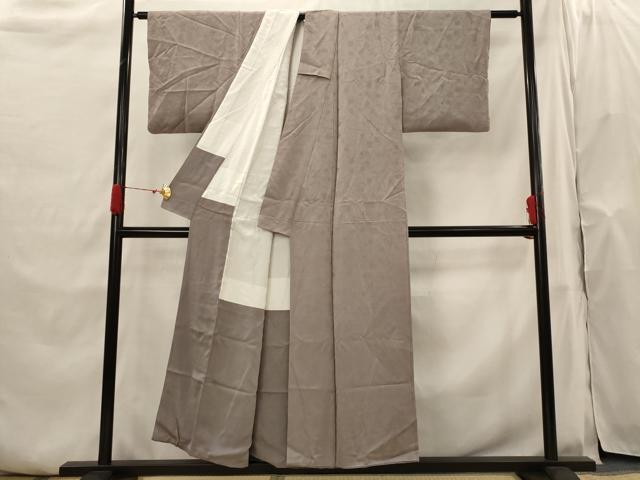 平和屋着物■上質な色無地 楓地紋 胡桃染色 正絹 逸品 AABH7373st