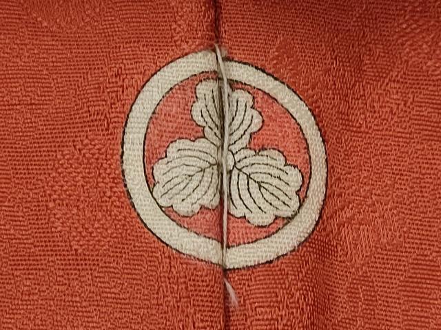 平和屋着物■上質な色無地 花地紋 赤丹色 正絹 逸品 AABH7377st