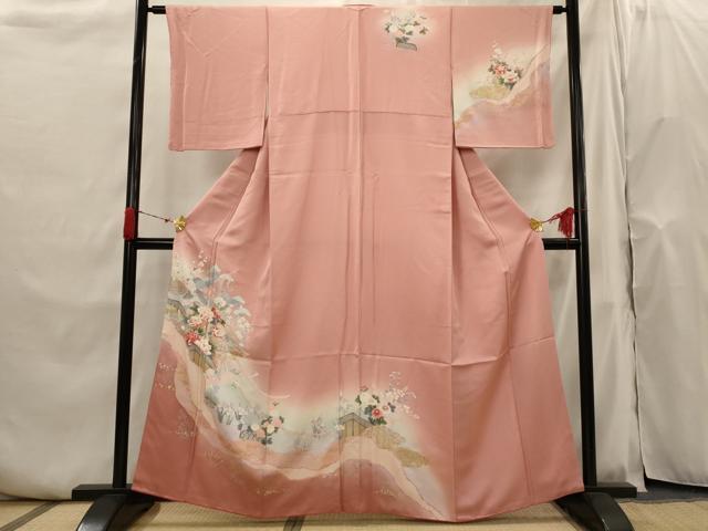 平和屋着物■訪問着 草花文 暈し染め 金彩 小田急百貨店扱い 正絹 逸品 AABH7390st