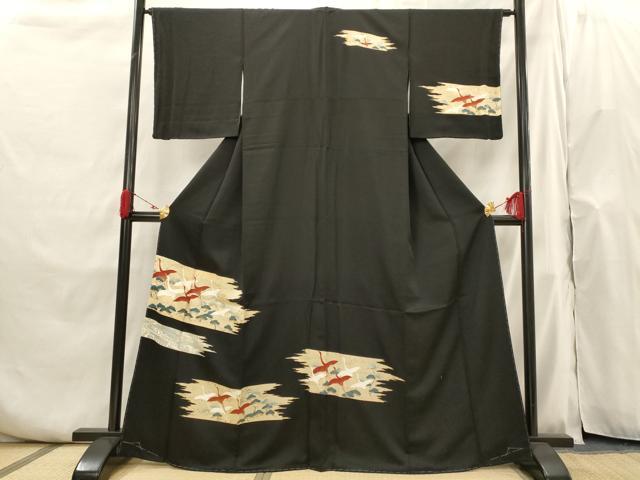 平和屋着物■訪問着 飛鶴文 金彩 正絹 逸品 AABH7391st