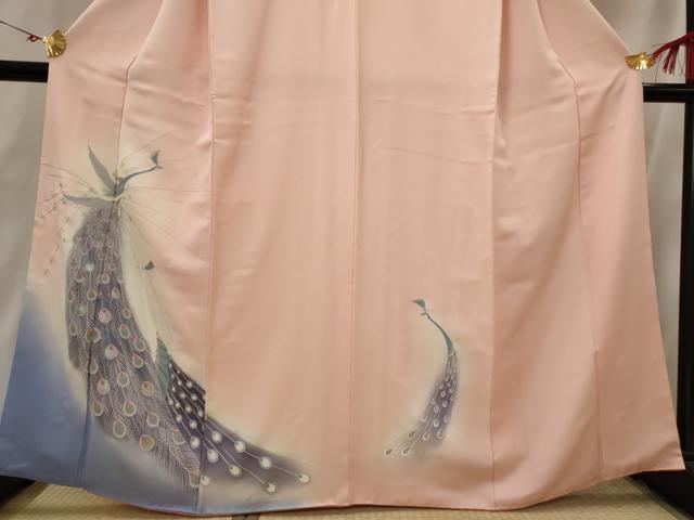 平和屋着物■訪問着 孔雀文 暈し染め 正絹 逸品 AABH7395st