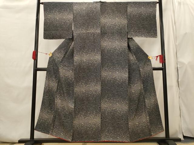 平和屋着物■上質な小紋 横段文 正絹 逸品 AABH7422st