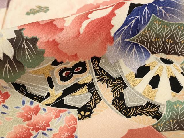 平和屋着物■豪華振袖 熨斗花文 暈し染め 金彩 正絹 逸品 AABH7423st