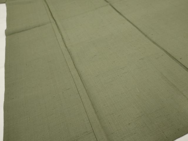 平和屋着物▽上質な紬 単衣 色無地 鶸茶色 正絹 逸品 AABH7431st