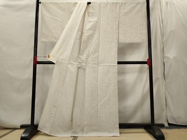 平和屋着物▽本場大島紬 薩摩結城 単衣 花尽し 正絹 逸品 AABH7435st
