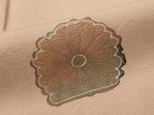 平和屋着物▽上質な小紋 単衣 地紋起こし 舞花文 正絹 逸品 AABH7442st